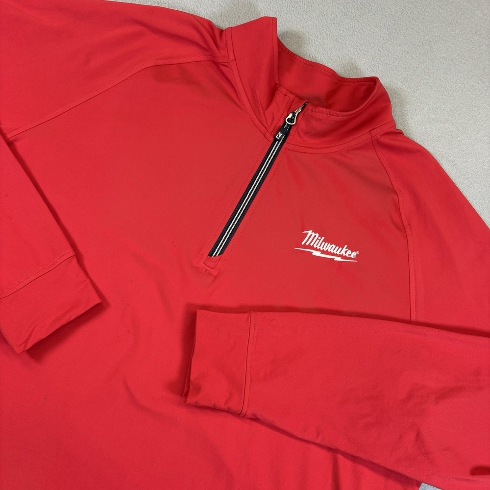 Milwaukee Tools Cutter & Buck Men's XL Red 1/4 Zip Pullover Performance Shirt